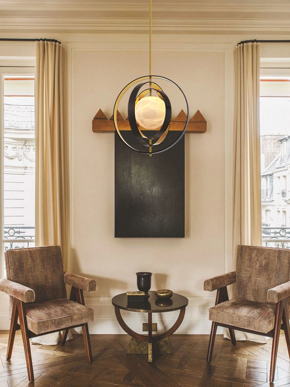 Home Marble Globe Black Gold Pendant Lights