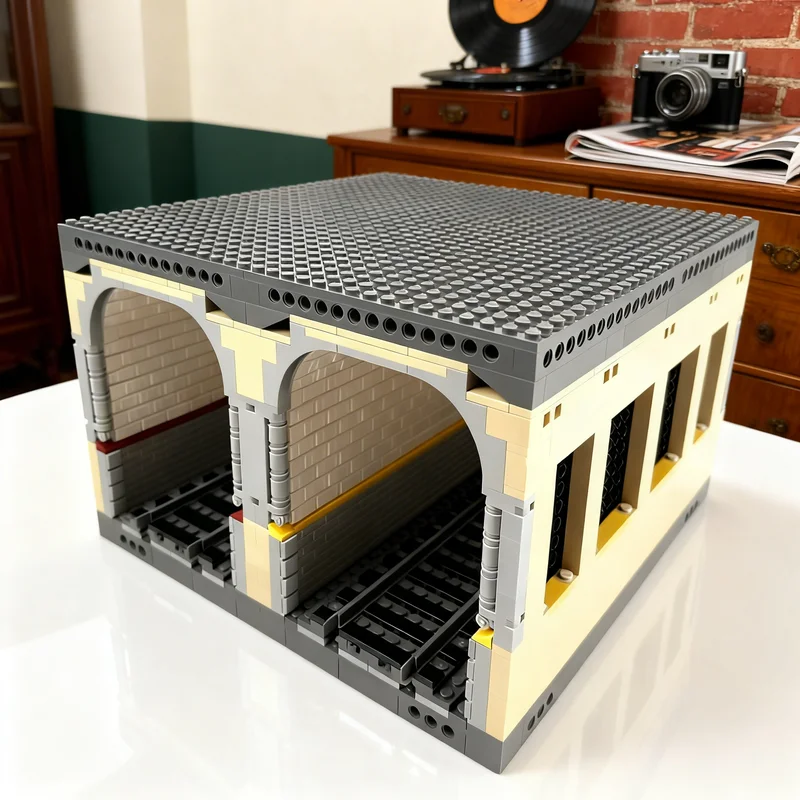 

2799 деталей MOC 004 Модуль метро с двойным тоннелем, модель городских поездов, строительные блоки, конструктор, рождественский подарок, игрушка, креативная идея для самостоятельной сборки