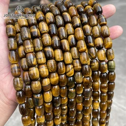 10*14mm Natural Yellow Tiger Eye Stone Barrel Shape Beads Smooth Loose Spacer For Jewelry Making Diy Necklace Bracelet Accessory