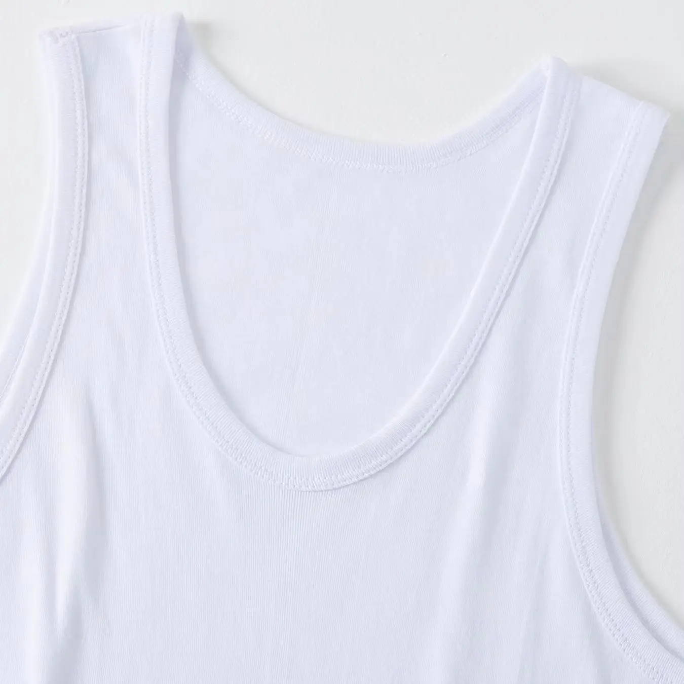 3-piece Men's Seasonal Plus Size Solid Color Casual Vest Comfortable Round Neck Sports And Fitness Top Versatile Soft Base Shirt view 5