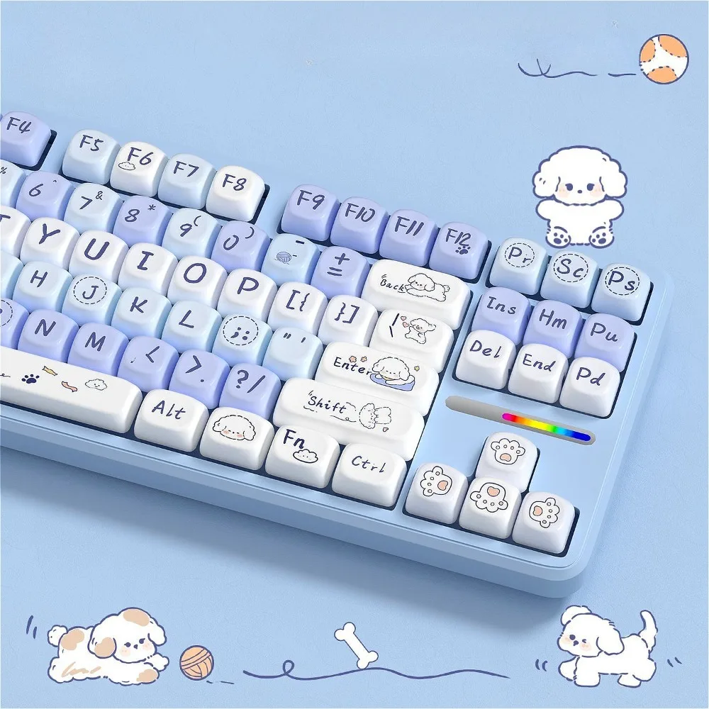 

Keyboard Caps, Clouds Woof MOA 130 Keys PBT for Cherry MX 104/87/61 Mechanical Keyboard Accessories