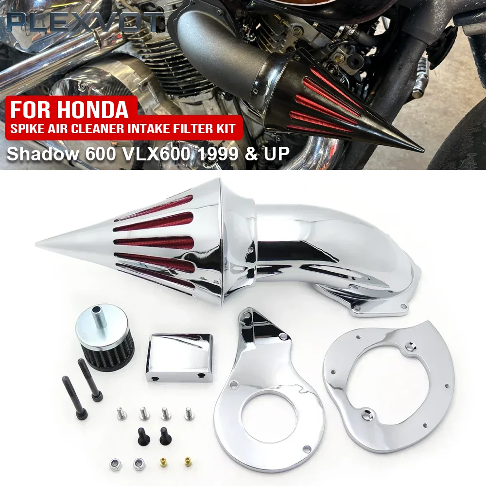 

Motorcycle Spike Billet Aluminum Air Cleaner Kits Intake Filter for Honda Shadow 600 VLX600 VLX 600 1999 & UP
