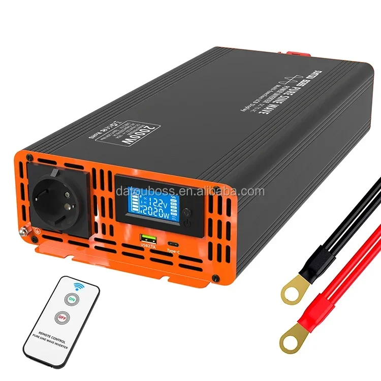 DATOUBOSS 12V 24V 48v Dc to AC 110V 220V 230V 240V 3000 Watts Off-Grid Pure Sine Wave Inverter Powe