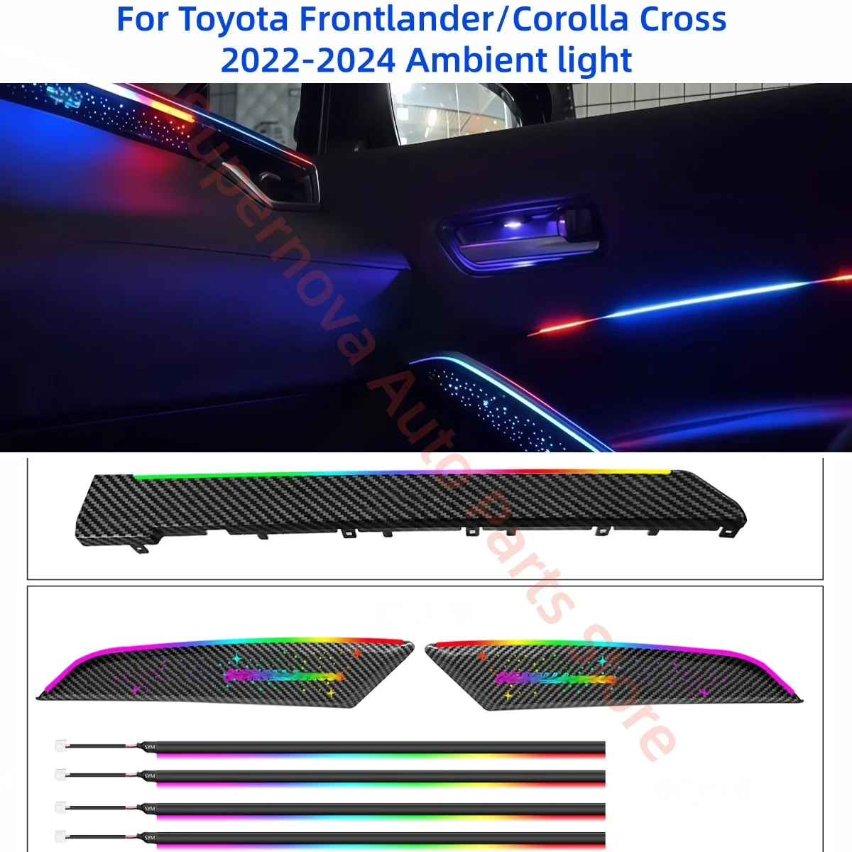 For Toyota Frontlander Corolla Cross 2022-2024 LED Ambient light Atmosphere Lamp Car interior lighting upgrade Car accessories