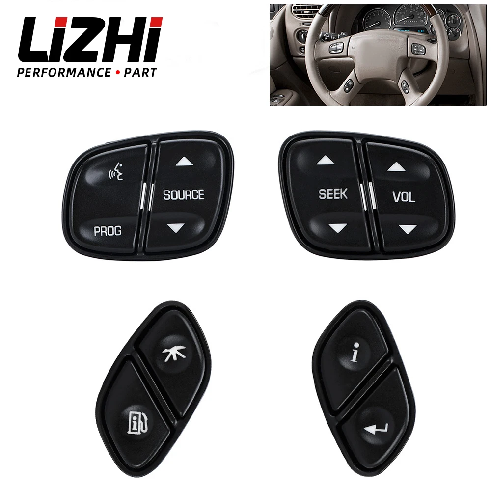 For Chevy Silverado Steering Wheel Regulator Buttons for GMC Yukon Hummer H2 Avalanche seek Volume Radio Volume Control Switch