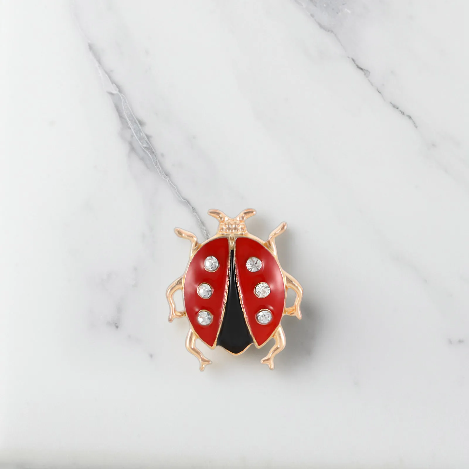 6 Pcs Seven-star Ladybug Brooch Animal Lapel Pin Fashion Accessories Pins Clothes Sweater Breastpin Cartoon