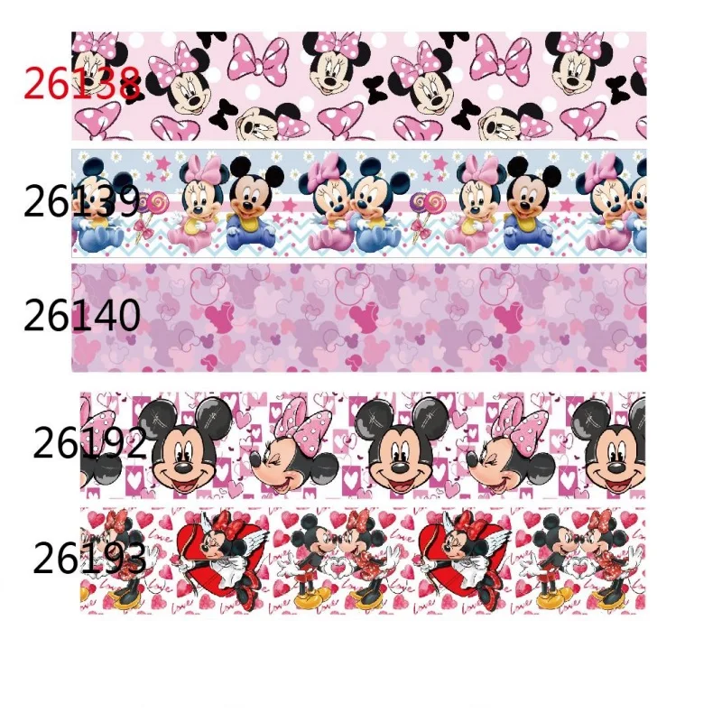 10Yards Disney Mickey Minnie Mouse Valentine\'s Day Grosgrain Ribbon for Gift Box Packaging DIY Craft Materials