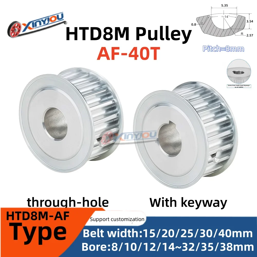 

HTD8M 40T Тип AF Шкив ГРМ Промышленное оборудование Передача с шагом 8 мм Ширина ремня 16-42 мм Отверстие 8-38 мм