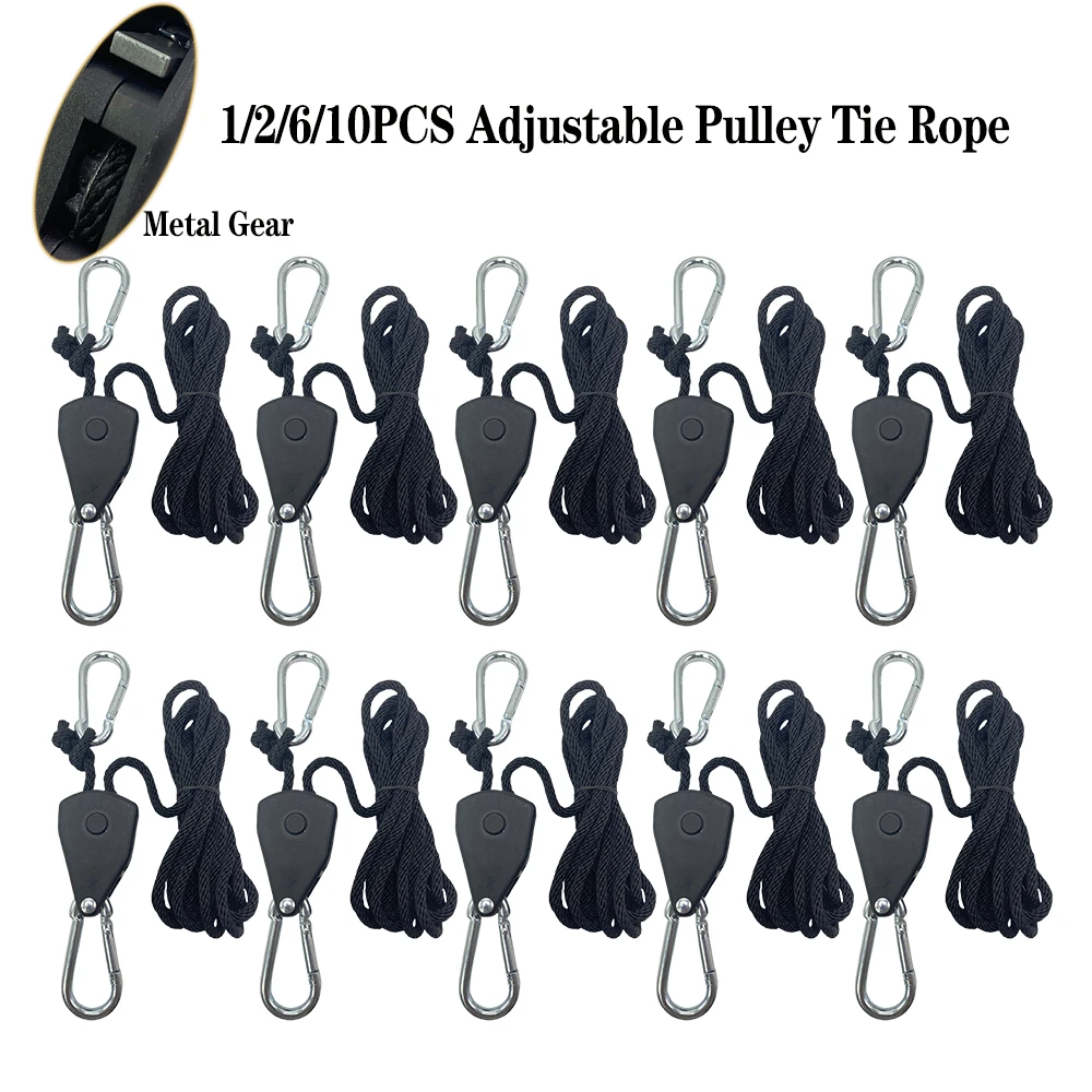

1/2/6/10pcs Awning Wind Rope 7.8 Inch Adjustable Lanyard Hanging for Tent Fan Grow Plant Lamp Pulley Ropes Pulley Lifting Pulley