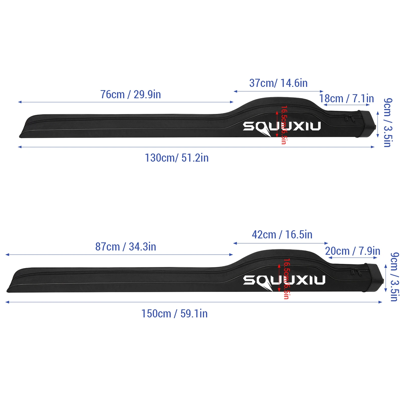 كبير معالجة حقيبة مقاوم للماء الصيد رود حقيبة 1.-1.5 متر قصبة صيد خشبية واقية الحقيبة هارد شل الجليد الصيد رود حقيبة #6