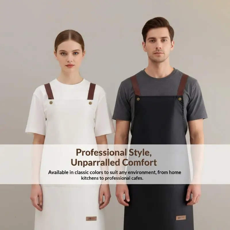 Kitchen Apron Waterproof Oil Proof Machine Washable with Pocket Unisex Apron for Household Cooking Restaurant Coffee Shop