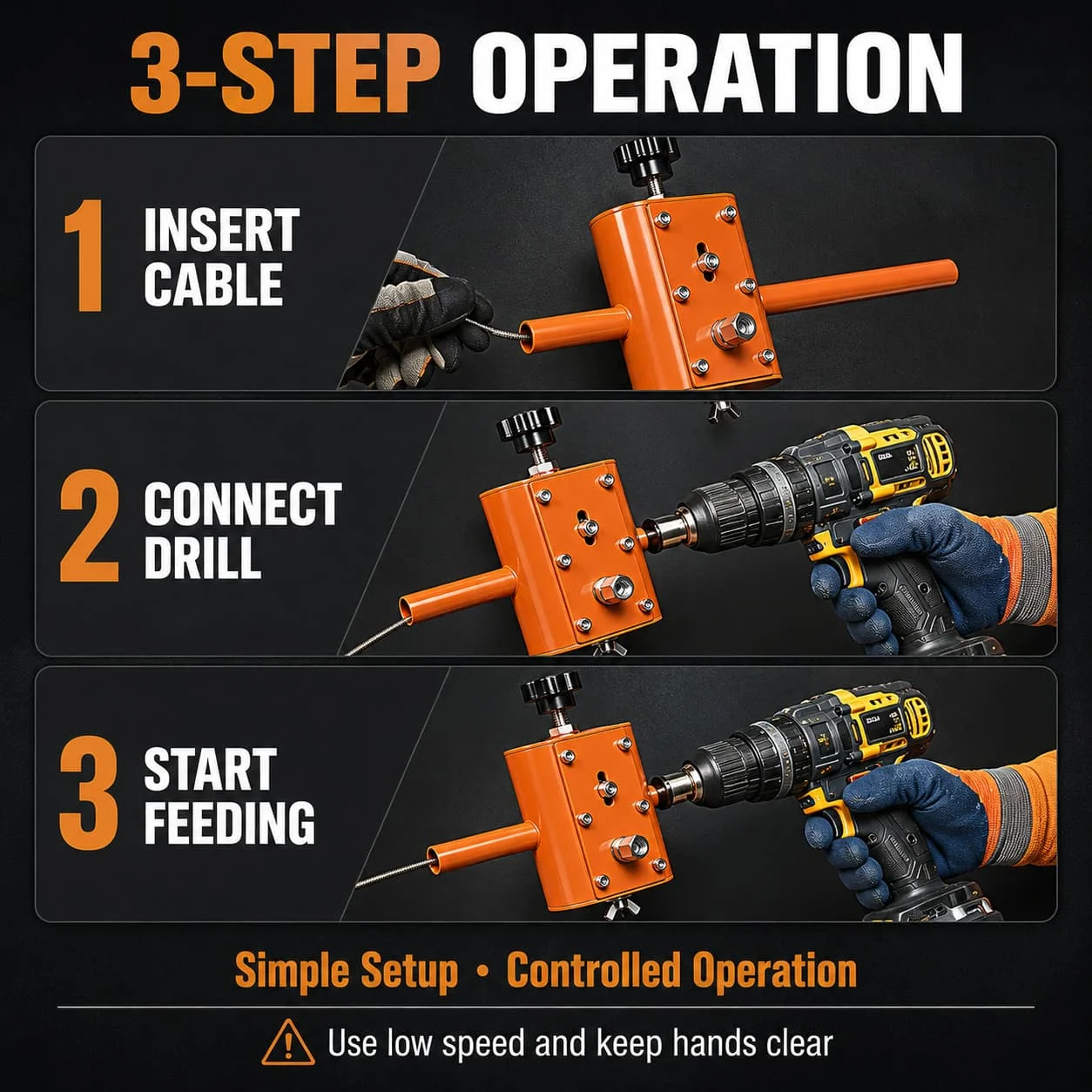 Semi-Automatic Wire Threading Machine Drill-Powered Cable Puller for Narrow Spaces Wall Underground Data Center image 5