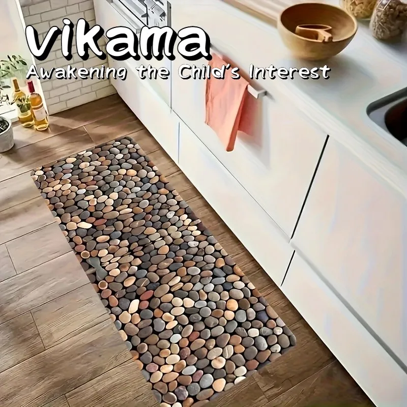 

​ Длинный ковер VIKAMA, нескользящий моющийся ковер для прихожей, спальни, кухни, ванной комнаты, пол, впитывающий декоративный коврик с низким ворсом ​