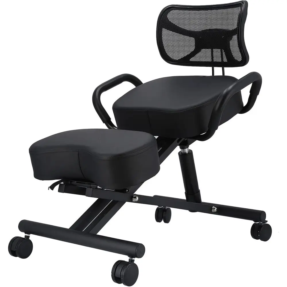 Adjustable Ergonomic Kneeling Chair with Back Support and Comfortable Cushion for Posture Correction and Pain Relief