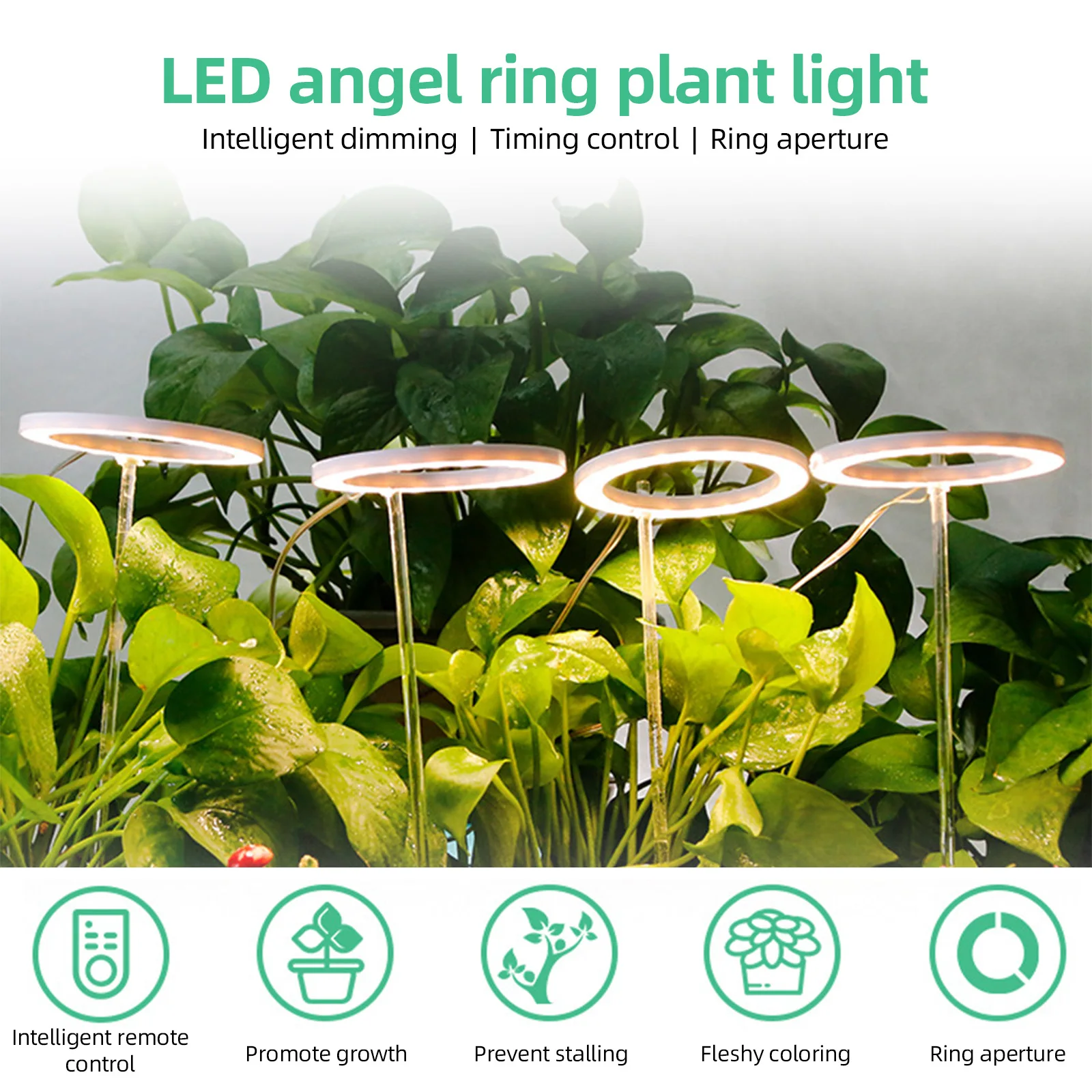 Lampes de culture pour plantes d'intérieur, 3 têtes, 4.8W, 34,5 strada, 60LED, minuterie, USB 625, luminosité variable, succulentes, éclairage bonsaï