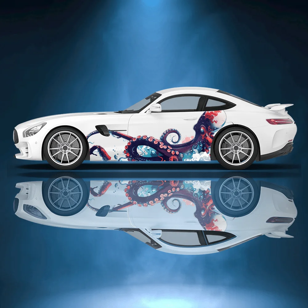 Octopus Horror Tentacles Car Vinyl Wraps Decal Self-adhesive PVC Sticker Suitable for Trucks SUV Decor Auto Accessories Gift