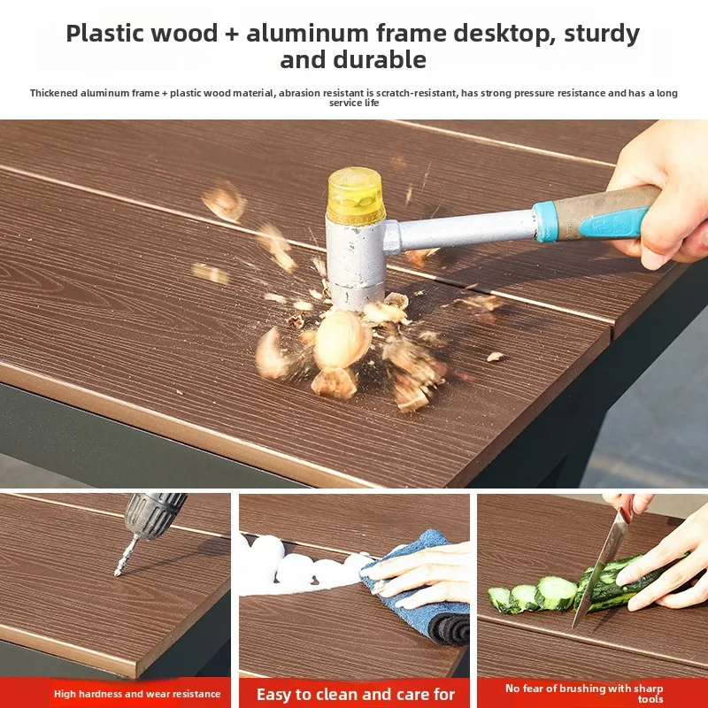 

Мебель для дома, стулья, вилла, двор, сад, пластиковые деревянные столы и стулья, комплект, открытый балкон под открытым небом, водонепроницаемый для отдыха