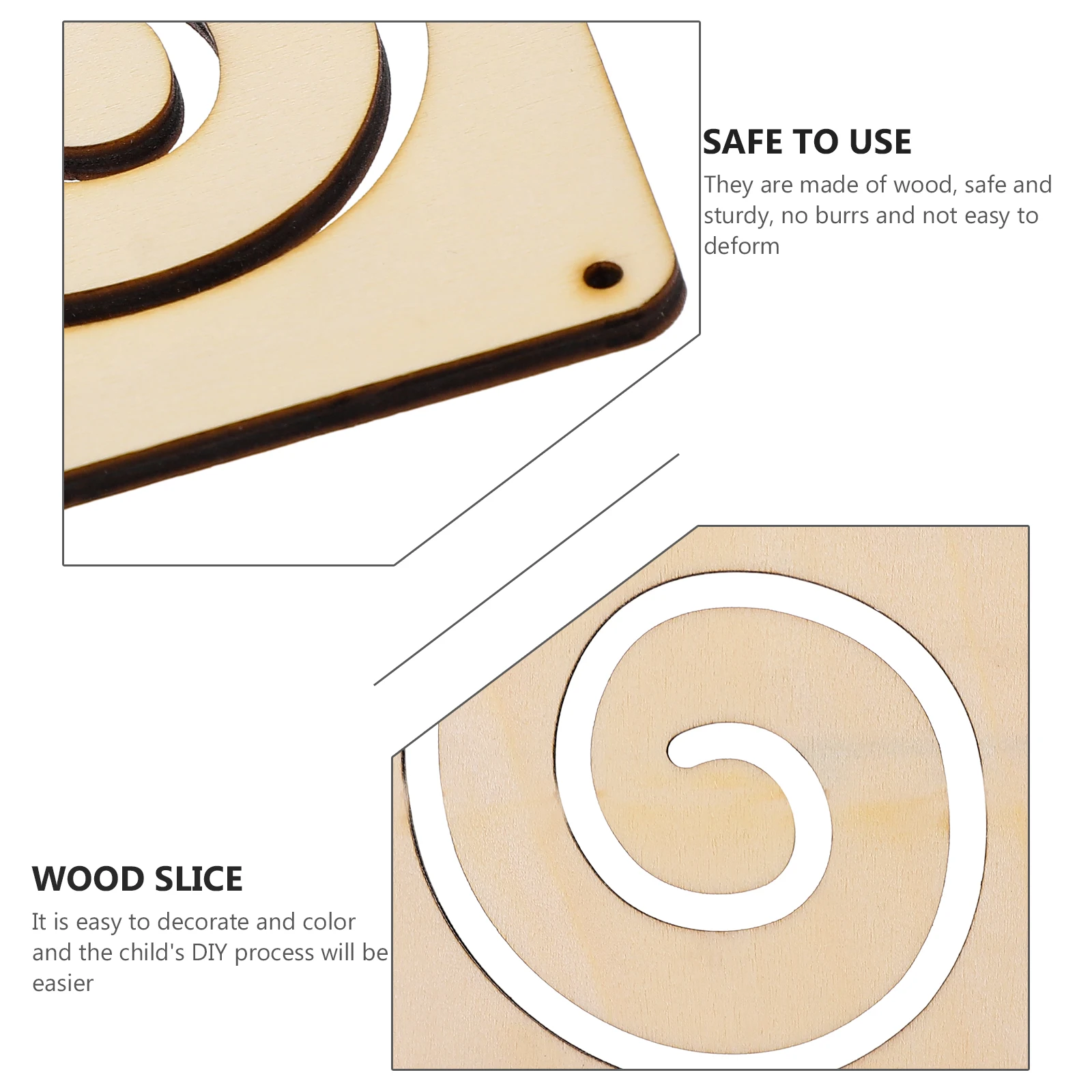 

3 Sets Drawing Wood Chip Graffiti Accessories Slice Buckle Wooden Craft Decoration