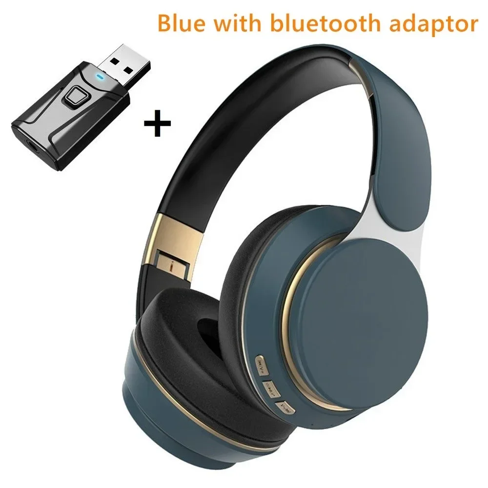 Headphones Bluetooth 5.0 USB Adaptor Stereo Headset Foldable Helmet Earbuds with Mic