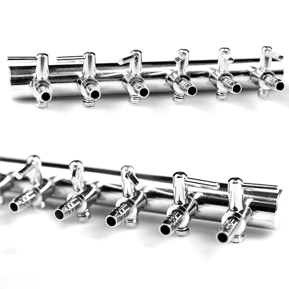 

6 Heads Oxygen Tube Distributor Heavy Duty Air Connector for Aquarium Tubing Extension Straight Inline Valve Use
