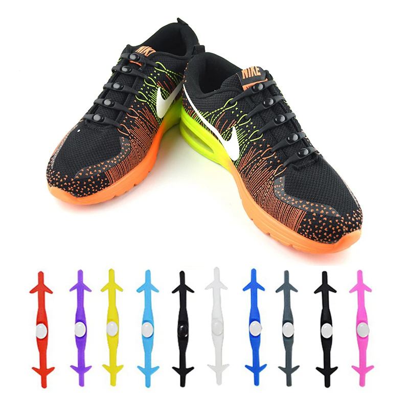 

No Tie Shoe Laces Silicone Elastic Shoelaces For Sneakers Rubber Shoelace Easy To Put On And Take Off Simple Lazy Lace 12 Pcs