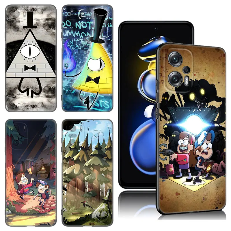 Gravity Falls Phone Case For Xiaomi POCO X3 X4 NFC F5 M2 M3 M4 M6 X5 Pro F3 F4 GT 5G C31 C55 M5S Black Silicone Cover