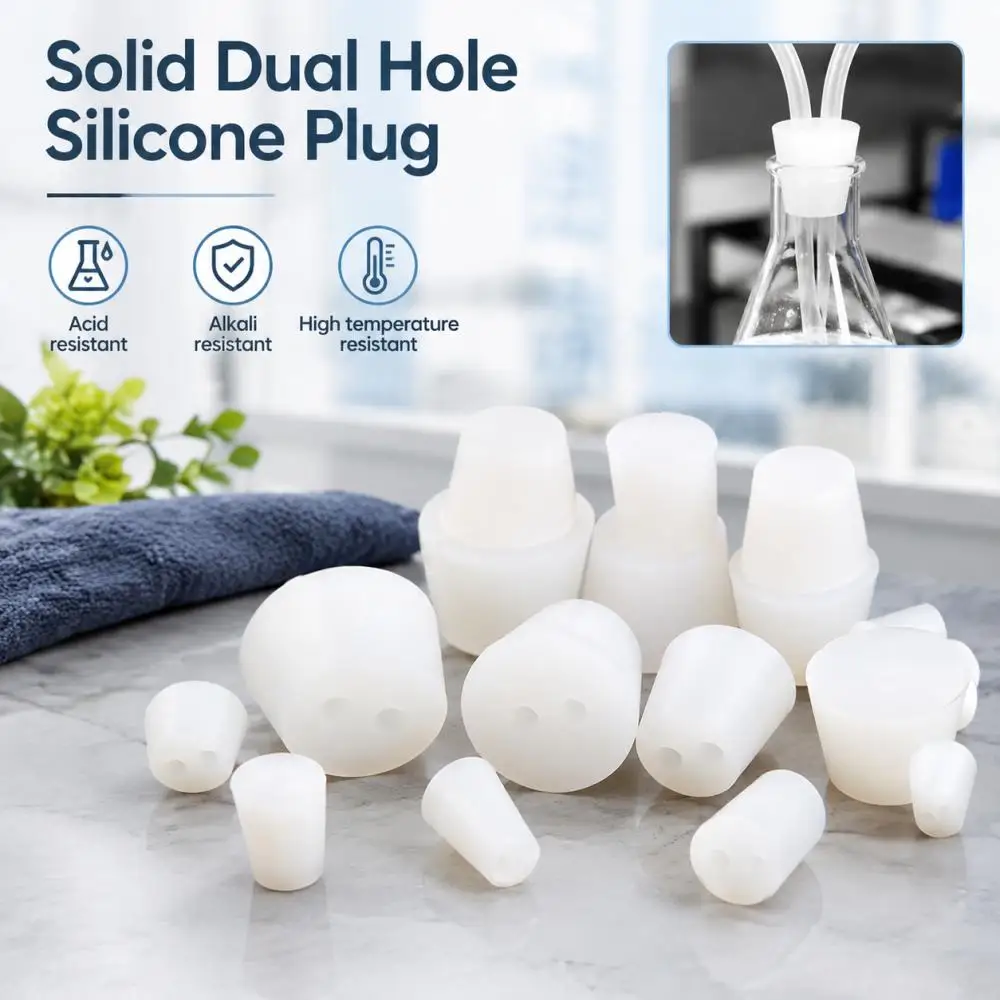 1pcs Silicone Rubber Stopper Tapered Lab Plug Heat Resistant Tight Seal for Test Tube Flask Fermentation Vessel