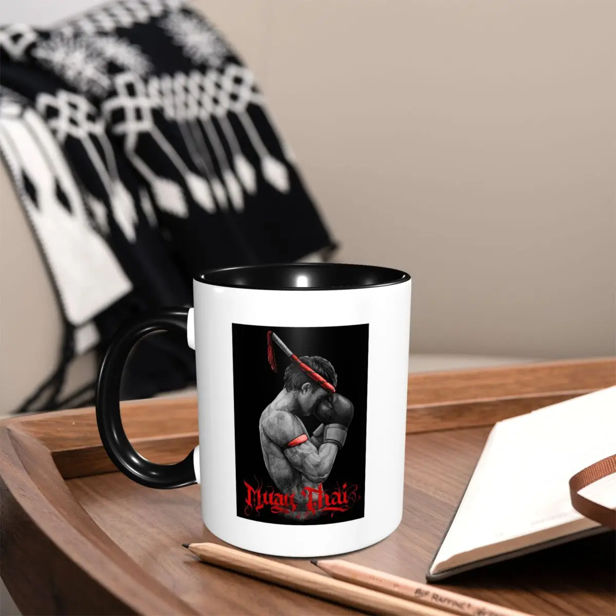 Muay Thai Boxing Fighter Mug Funny Ceramic Coffee Cups Tea Mugs Milk Cup Drinkware Gift for Friends