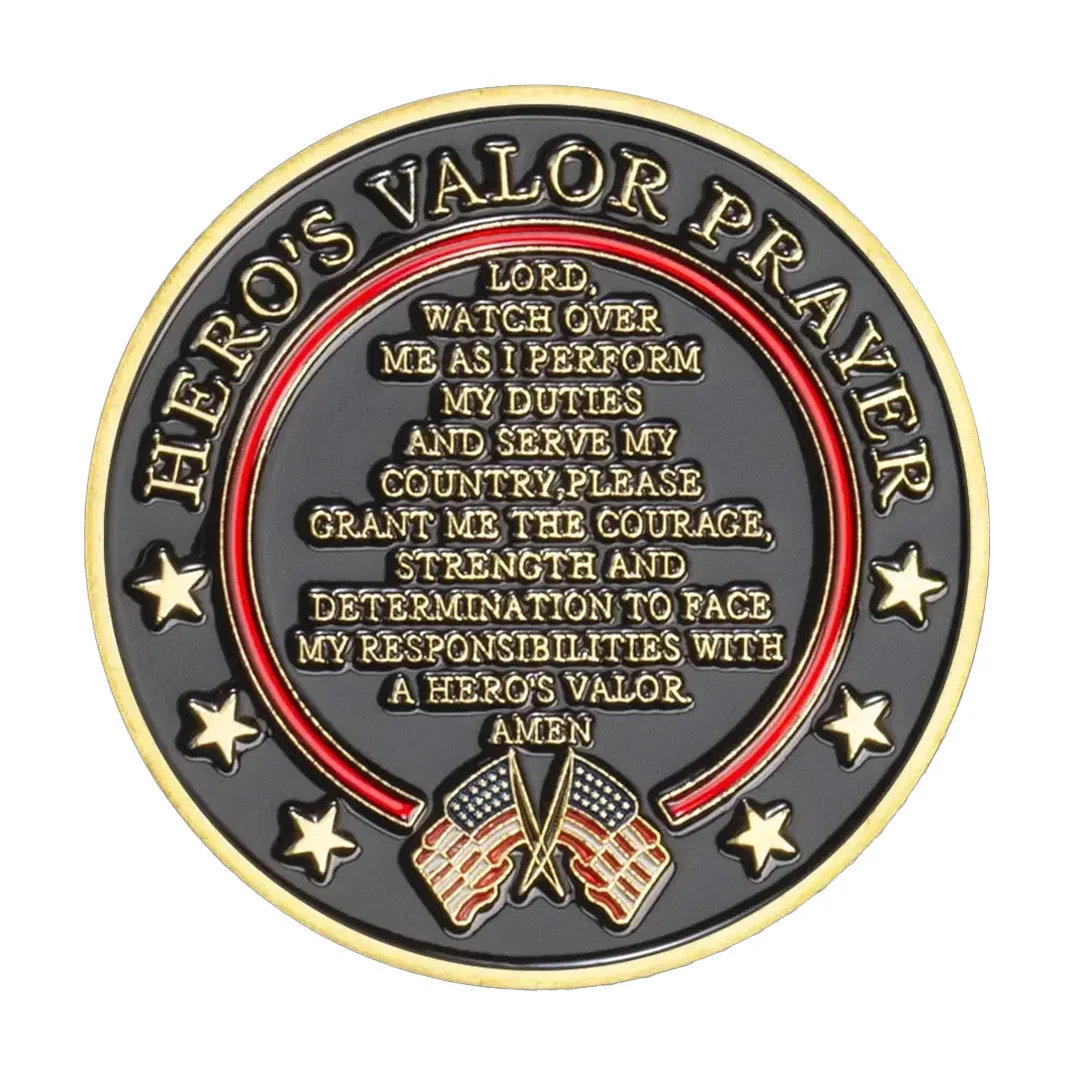 US Marine Corps Gold Plated Commemorative Coins Heros Valor Prayer for Courage Souvenirs Coin