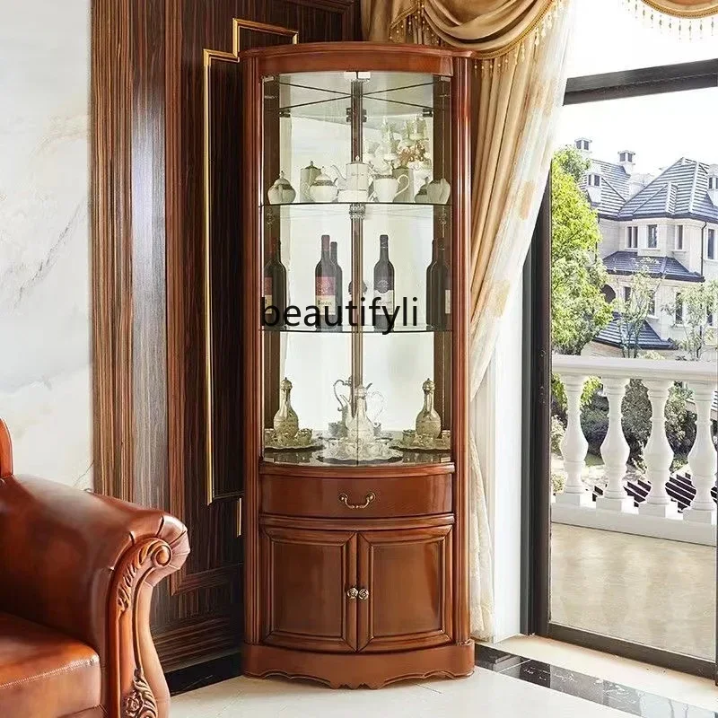 17832 Light luxury solid wood simple corner, living room corner cabinet luxury, corner cabinet triangular home decoration cabine