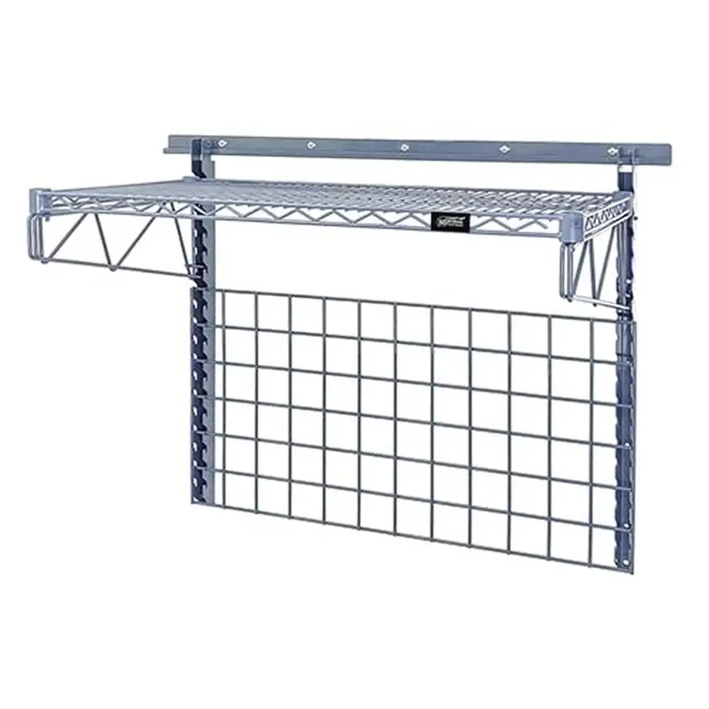 Wire Grid Shelf Organizer Kit Medium-Duty Storage and Organization Wall Mount Unit with Versatile Components Carbon Steel