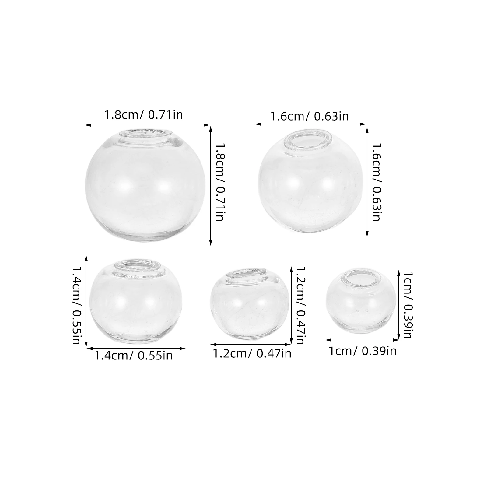 

100pcs Glass Globe Orbs Wish Ball Spheres Craft Bottle Fillable Ornaments For Christmas Tree Pendant Charms Earring Jewelry