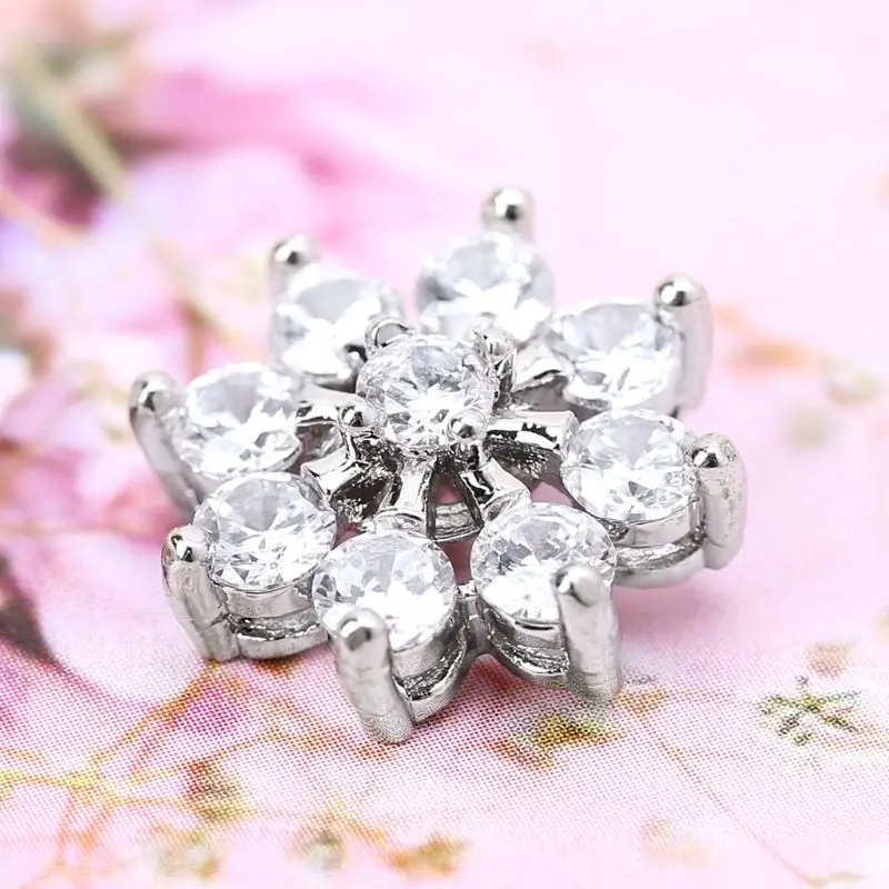 1Pc 14mm Glitter Zircon Hollow Out Round Crown Shape Decorative Buttons With Met DropShipping