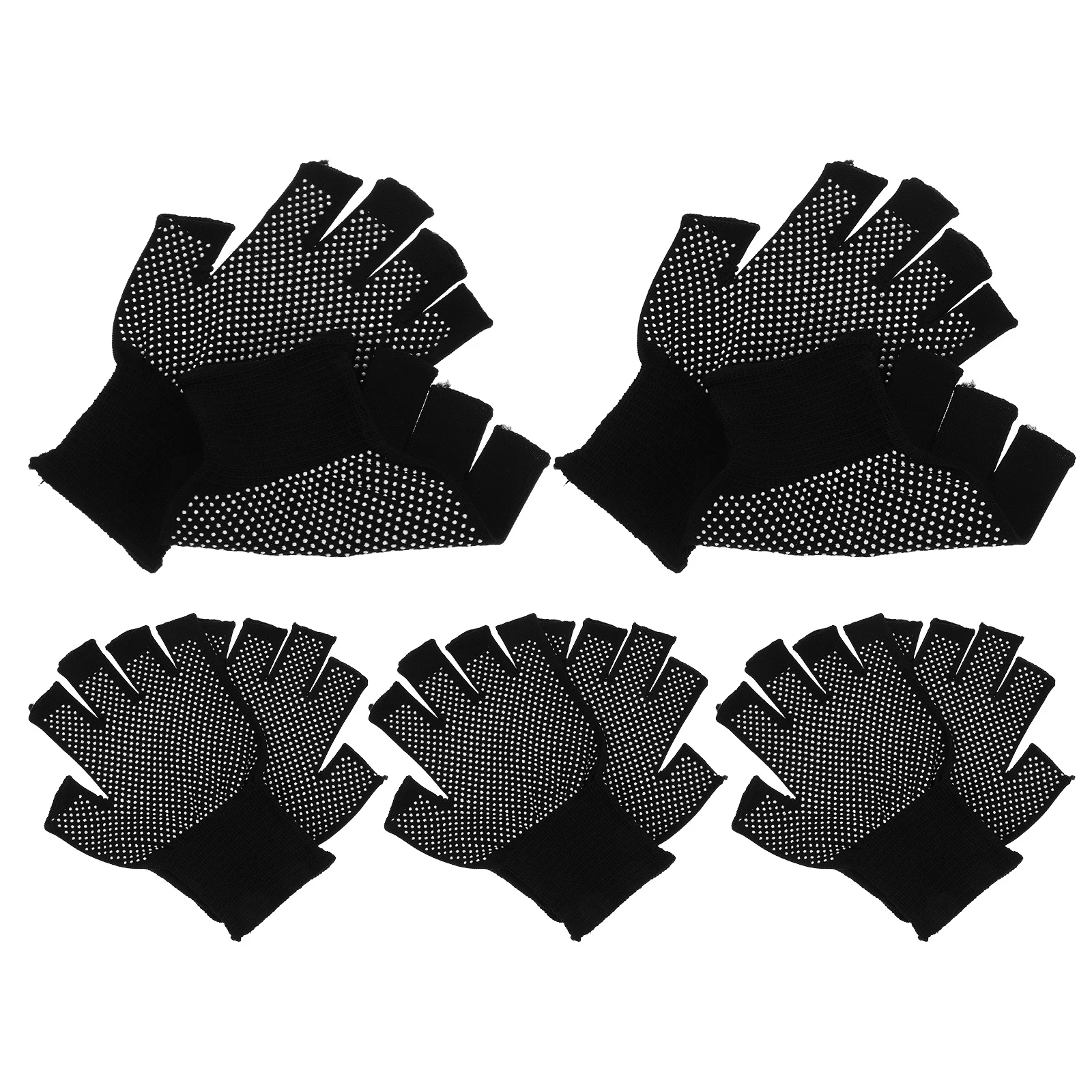 5Pairs Half Finger Work Gloves Flexible Non-Slip Grip for Assembly Repair Cycling Touchscreen Use Gloves Half Finger