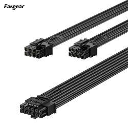 Fasgear PCIe5.0 Power Cable 12VHPWR for RTX4070 to PCI-e GPU Sleeved Cord Only for Corsair/Great Wall/Thermaltake Fully Modular