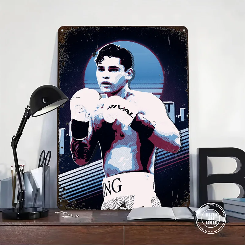 Ryan Garcia Boxing Retro Art 3D Texture Metal Poster Customized Wall Art Tin Sign Gift for Mancave Luxury Decoration Home House