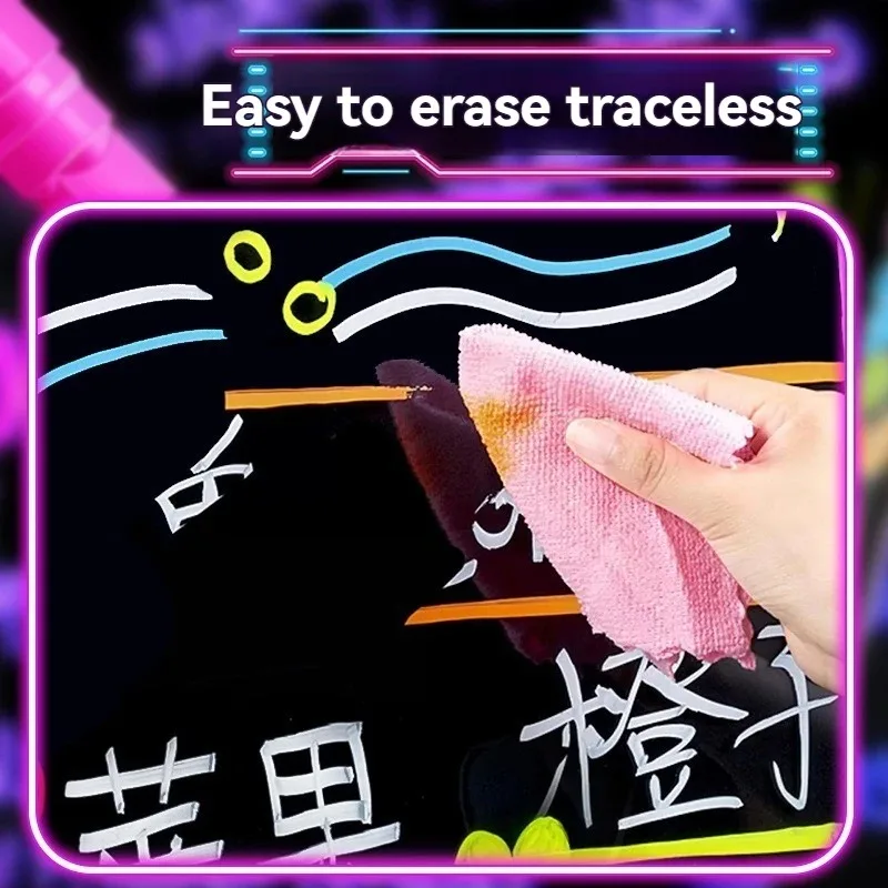 8 ألوان 7 مللي متر أقلام تحديد الطباشير السائلة القابلة للمسح قابلة للغسل والرطب صانعات النيون للسبورة علامات السبورة نافذة زجاجية