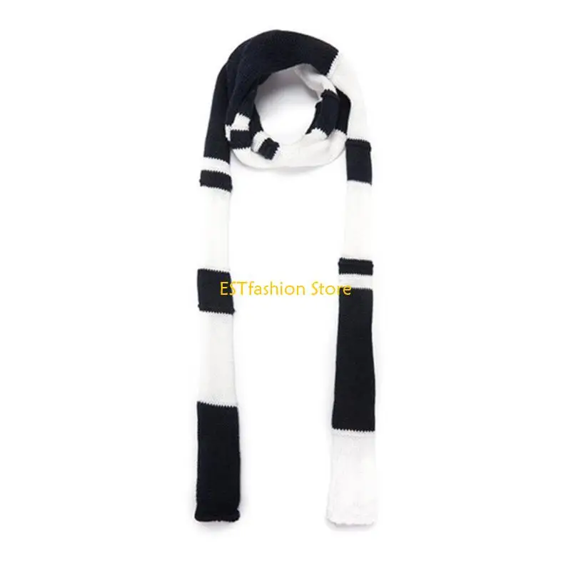 

Y5GC Skinny Scarf Knit Neckerchief Elegant Scarf Long Scarves for Women Girl