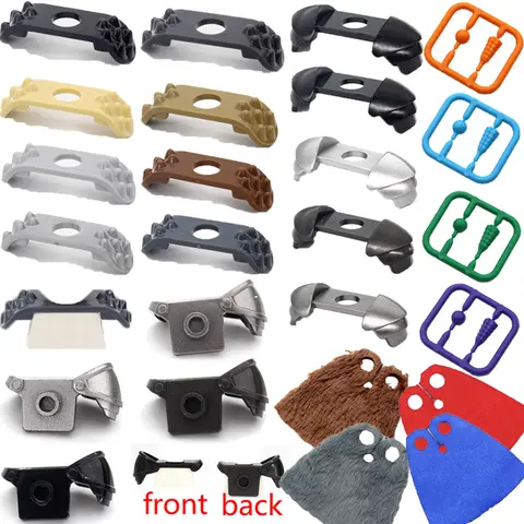Military Building Blocks Medieval Solider Knights Figures Gifts Equipment Accessories Shoulder Armor Cap Tassel Plush Cloak MOC