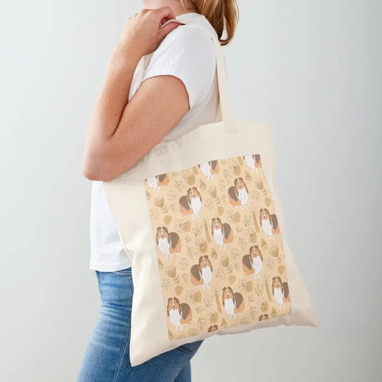 Cute Sable Sheltie Dog Shetland Sheepdog Tote Bag canvas tote bag handbag custom bags Women's handbag