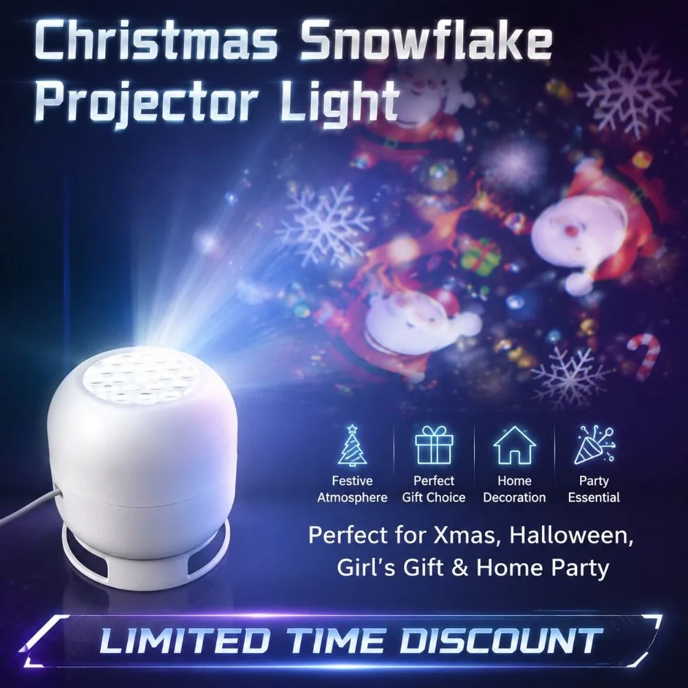 USB Powered Projector Lamp Flexible Neck Starry Sky Projection Light Multi-Holiday Dynamic Rotating Night Light Christmas