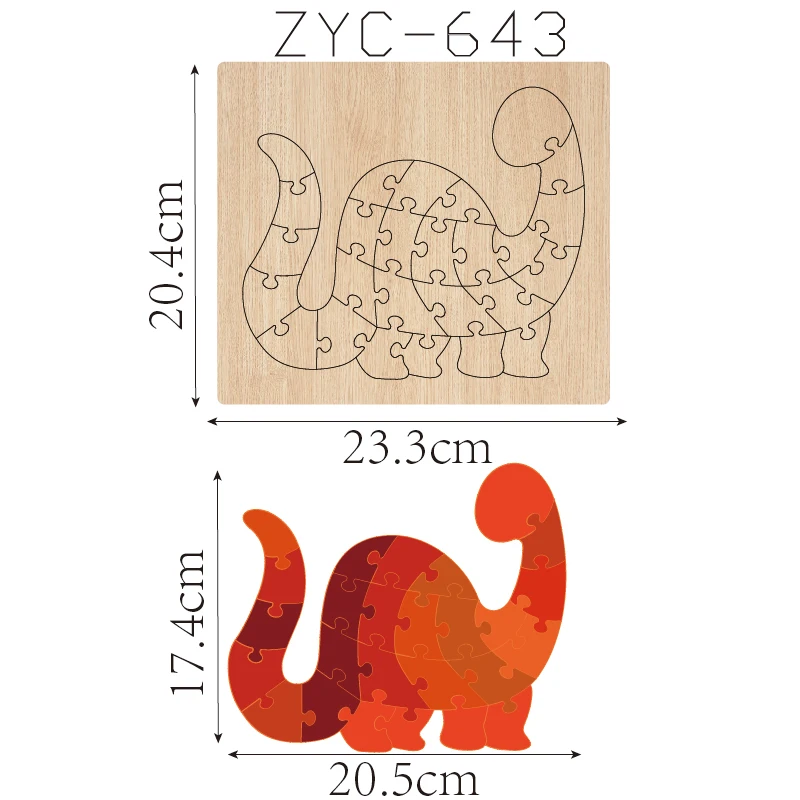 ZYC-643 dinosaur wooden cutting mold suitable for diecutting machines