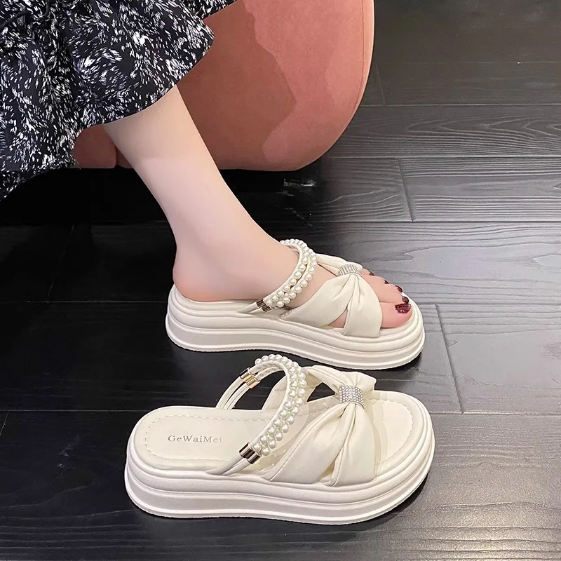 

Женские сандалии из натуральной кожи на каблуке, летняя уличная одежда, мягкие ботинки без шнуровки, повседневные сандалии на плоской подошве в римском стиле