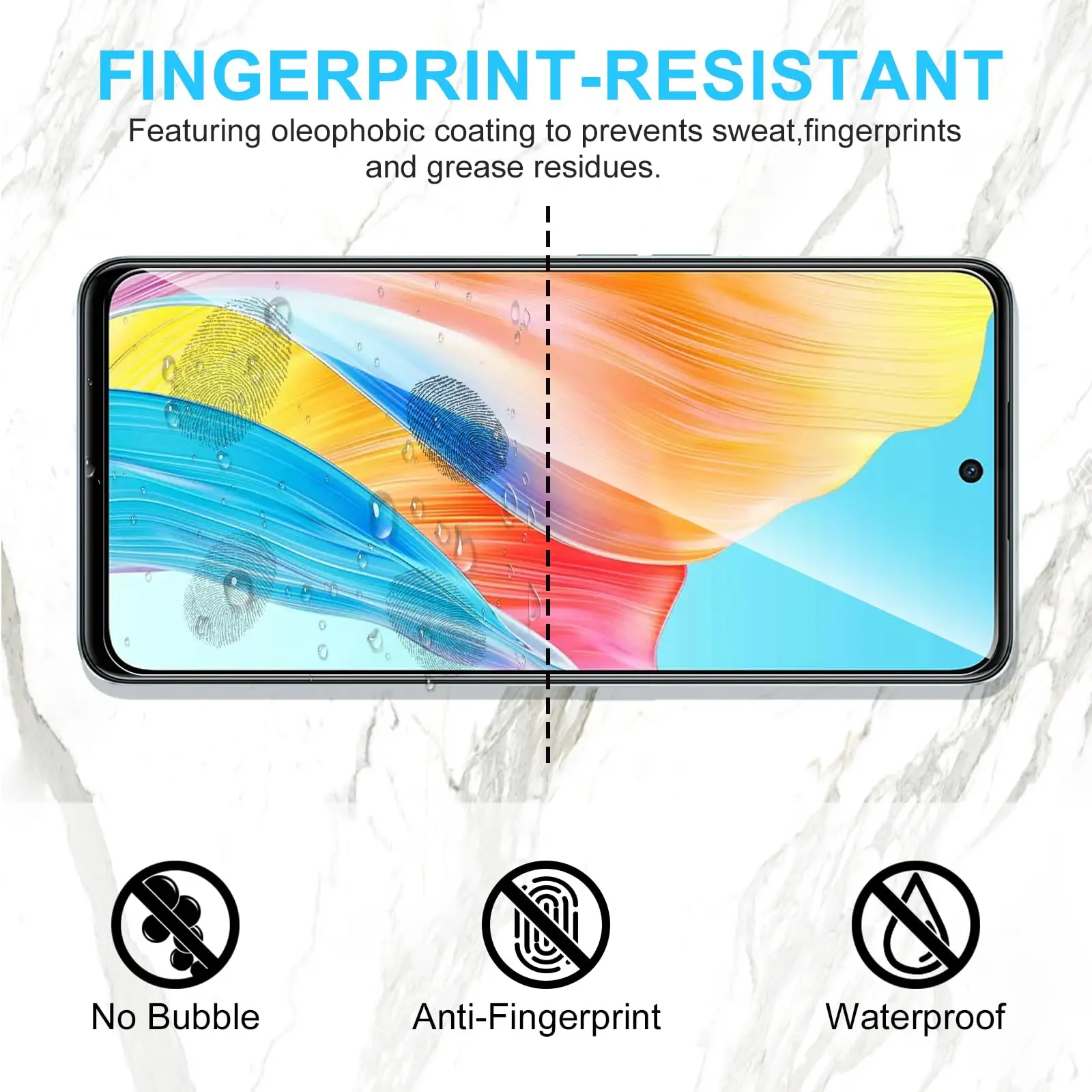 Screen Protector for OPPO A98 5G Tempered Glass Crystal HD 9H Transparent Anti Scratch Case Friendly Mica High Aluminum