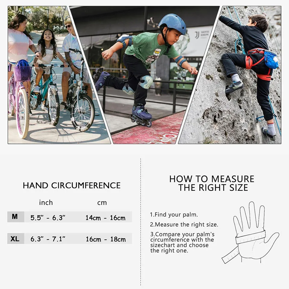 GTUBIKE 1 زوج قفازات الاطفال مع قبضة قفازات الرياضات الشتوية للبنين بنات لمس المضادة للانزلاق الأطفال تشغيل قفازات ركوب الخيل