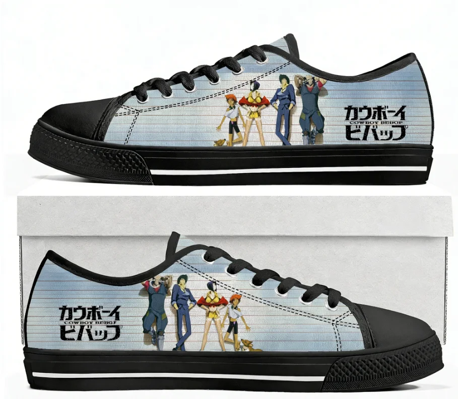 

Кроссовки C-Cowboy Bebop с низким верхом для мужчин, женщин и подростков, высококачественные повседневные кеды из канваса, индивидуальный дизайн, парная обувь, черная подошва