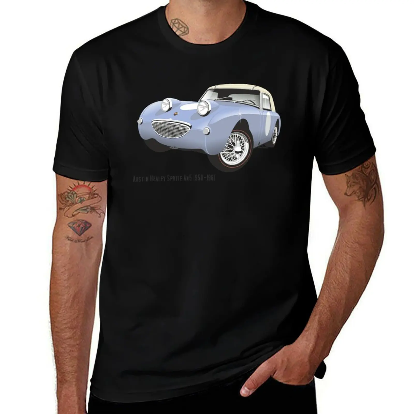 Austin Healey Sprite mark 1 iris blue T-Shirt Lightweight Running T-Shirt