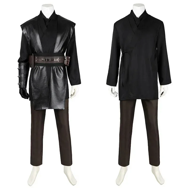Анакин Скайуокер, топы и брюки для косплея с плащом, черный комплект, костюм для Хэллоуина, маскарада, карнавала, вечеринки для взрослых, om[8