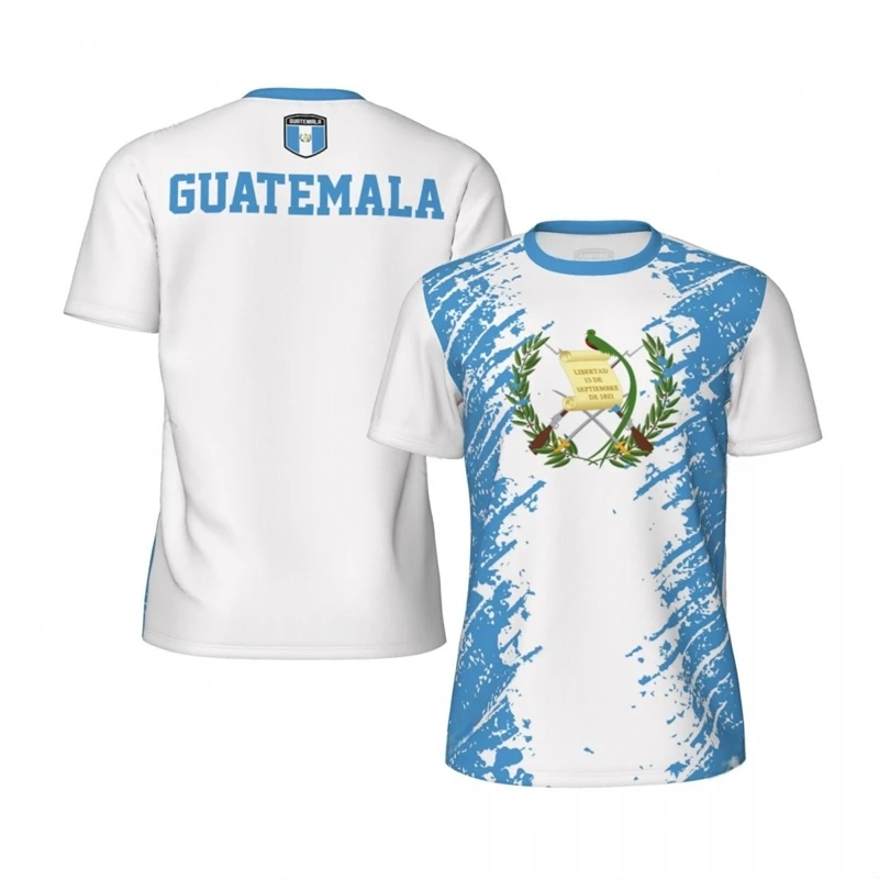 Guatemala Flag Graphic Football T Shirts Mens National Emblem 3D Printed Sports T-shirt Running Bike Soccer Tennis Fitness Tees