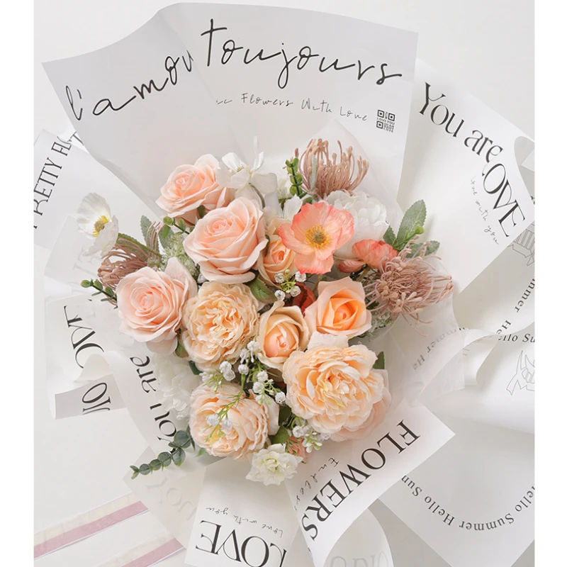 20pcs Flower Packaging Materials No-Cut Waterproof Minimalist Instagram-Worthy Paper Gift Bouquet Wrapping Paper